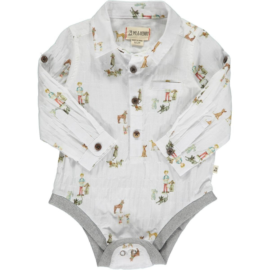 Jasper Woven Onesie - White