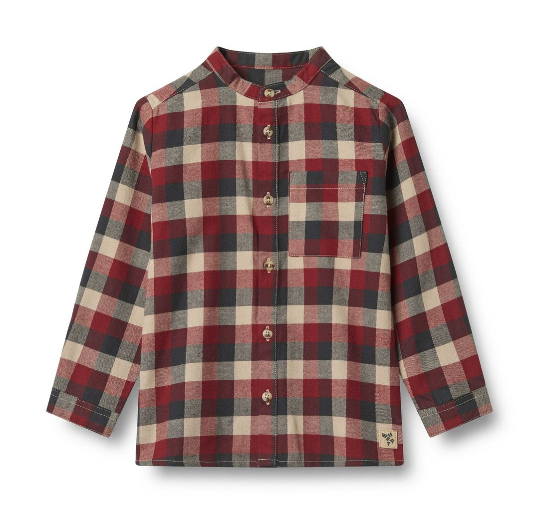 Shirt L/S Willum Red Blue Check