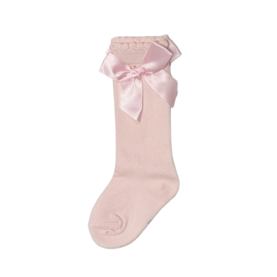 Bow Kneehigh Socks - Pink