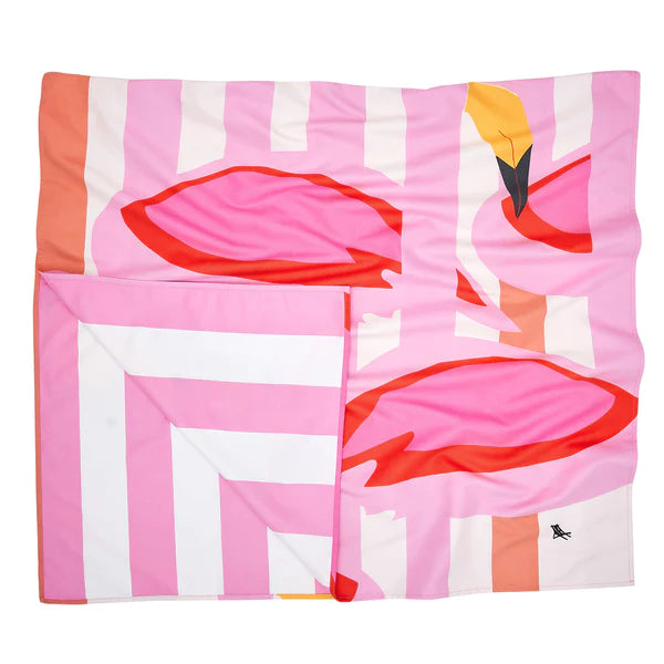 Kids Beach Towel- Flamboyant Flamingos