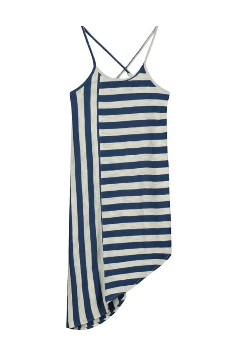 Cindy Dress Navy Stripe