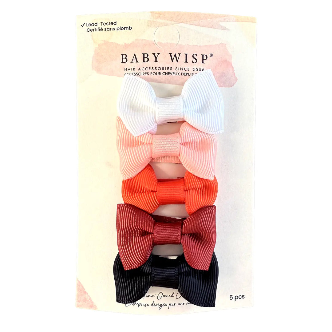 Small Ribbon Bow Snap Clips - Pumpkin Bumpkin
