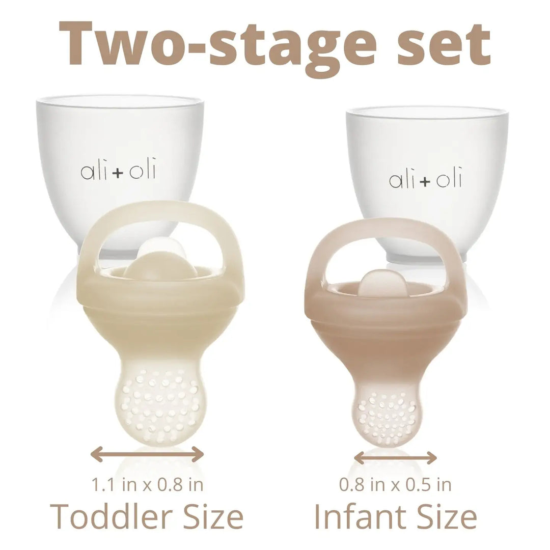 Silicone Food & Fruit Feeder (2 Sizes) Oat & Coco
