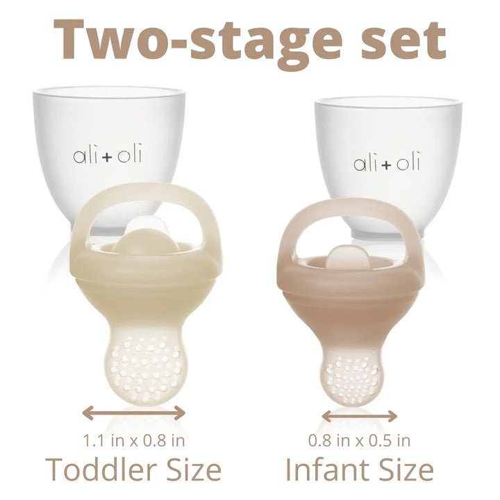 Silicone Food & Fruit Feeder (2 Sizes) Oat & Coco