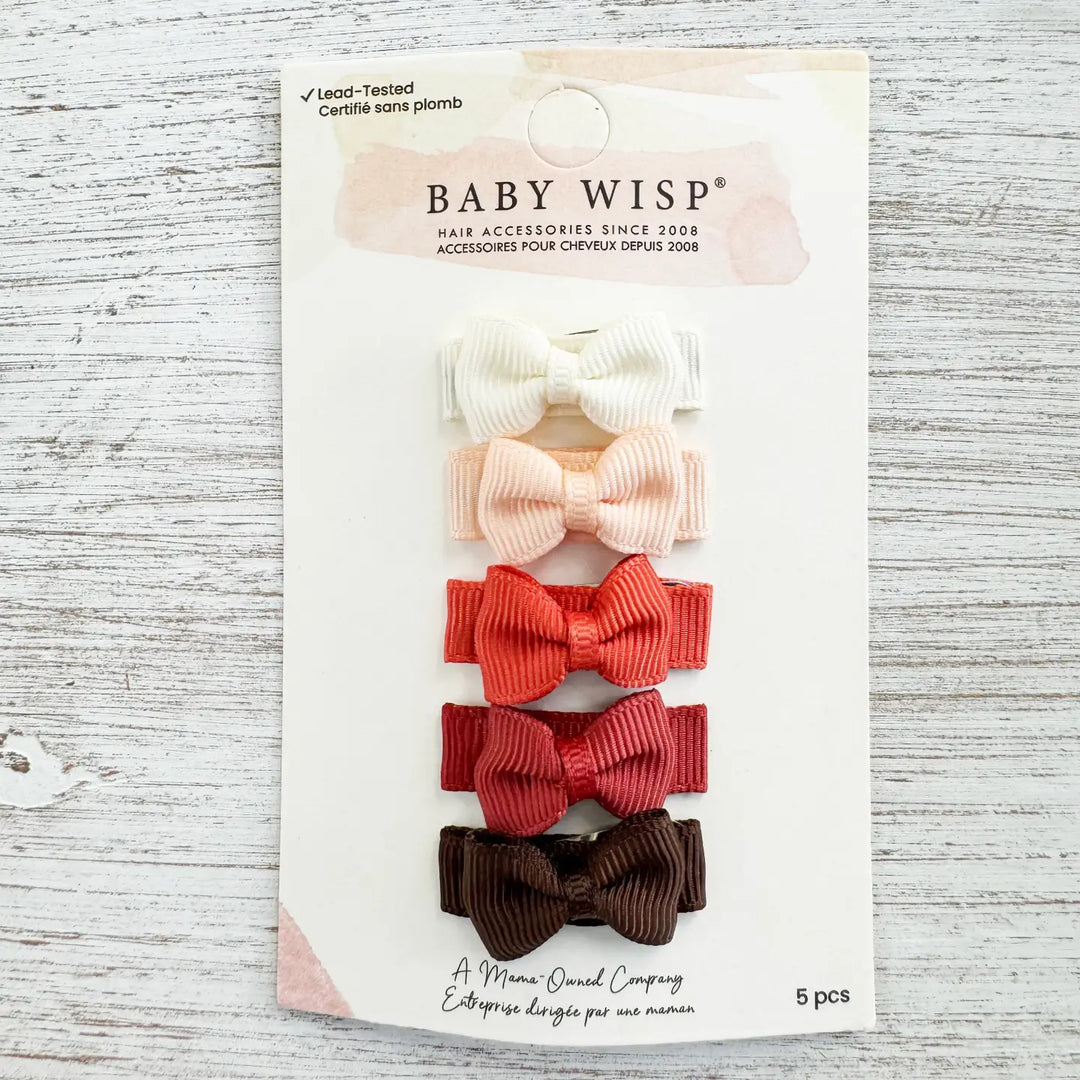 Mini Tux Ribbon Snap Clips - Sunset