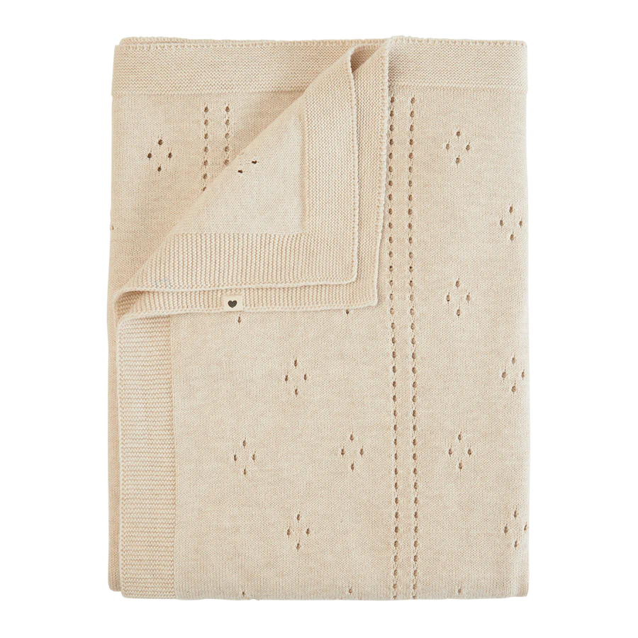 Knitted Blanket Pointelle- Ivory