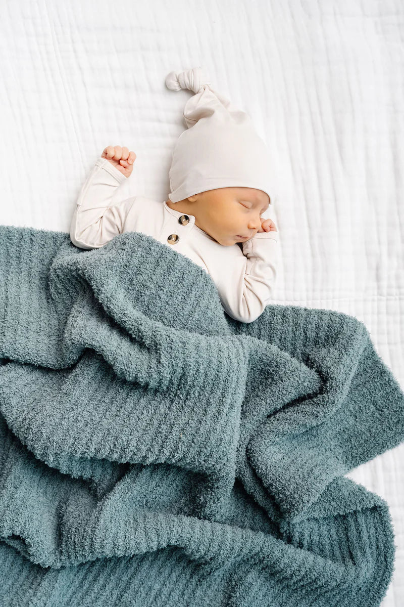 Ocean Blue Chenille Blanket Small