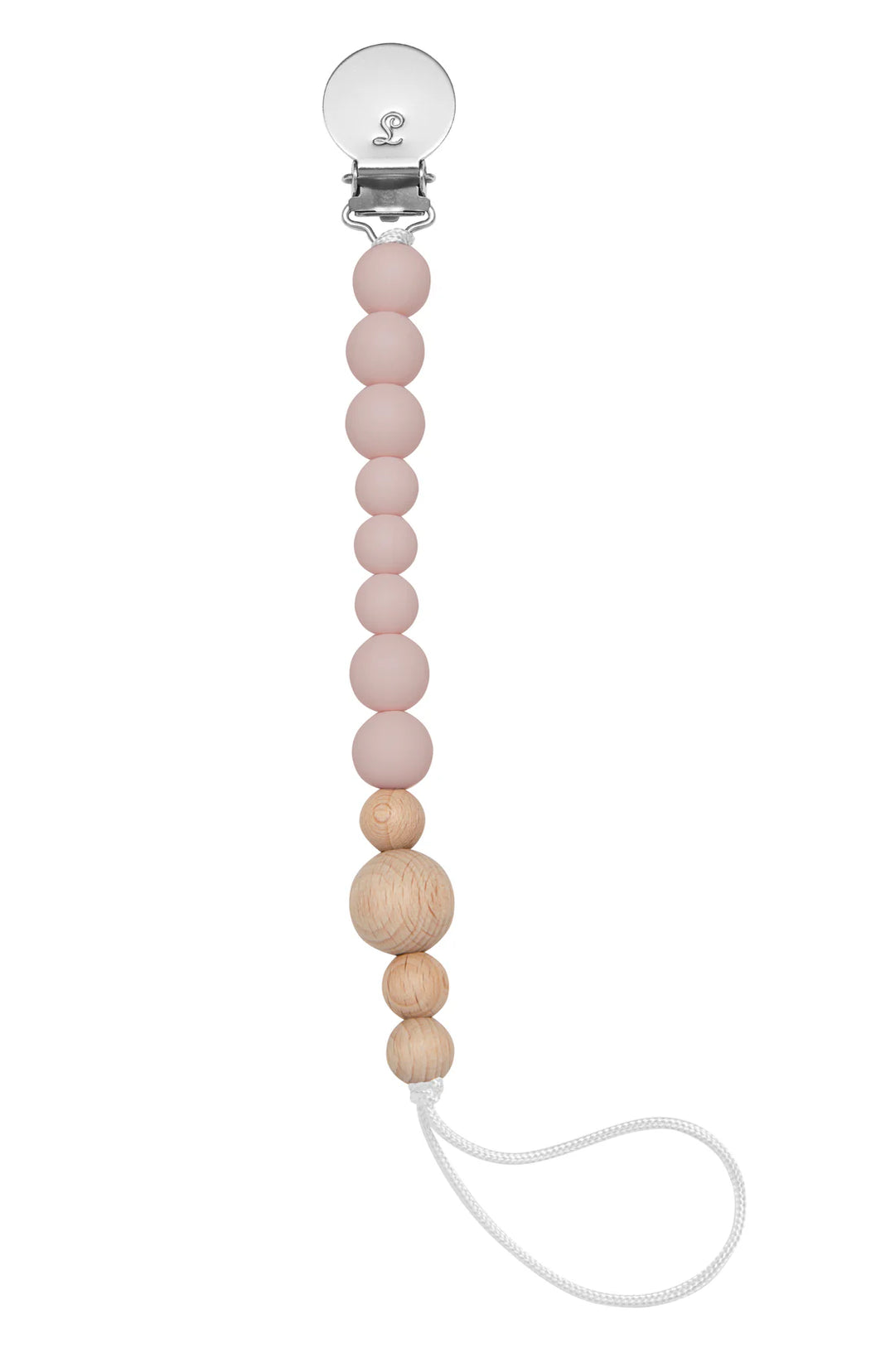 Silicone & Wood Clip - Dusty Rose