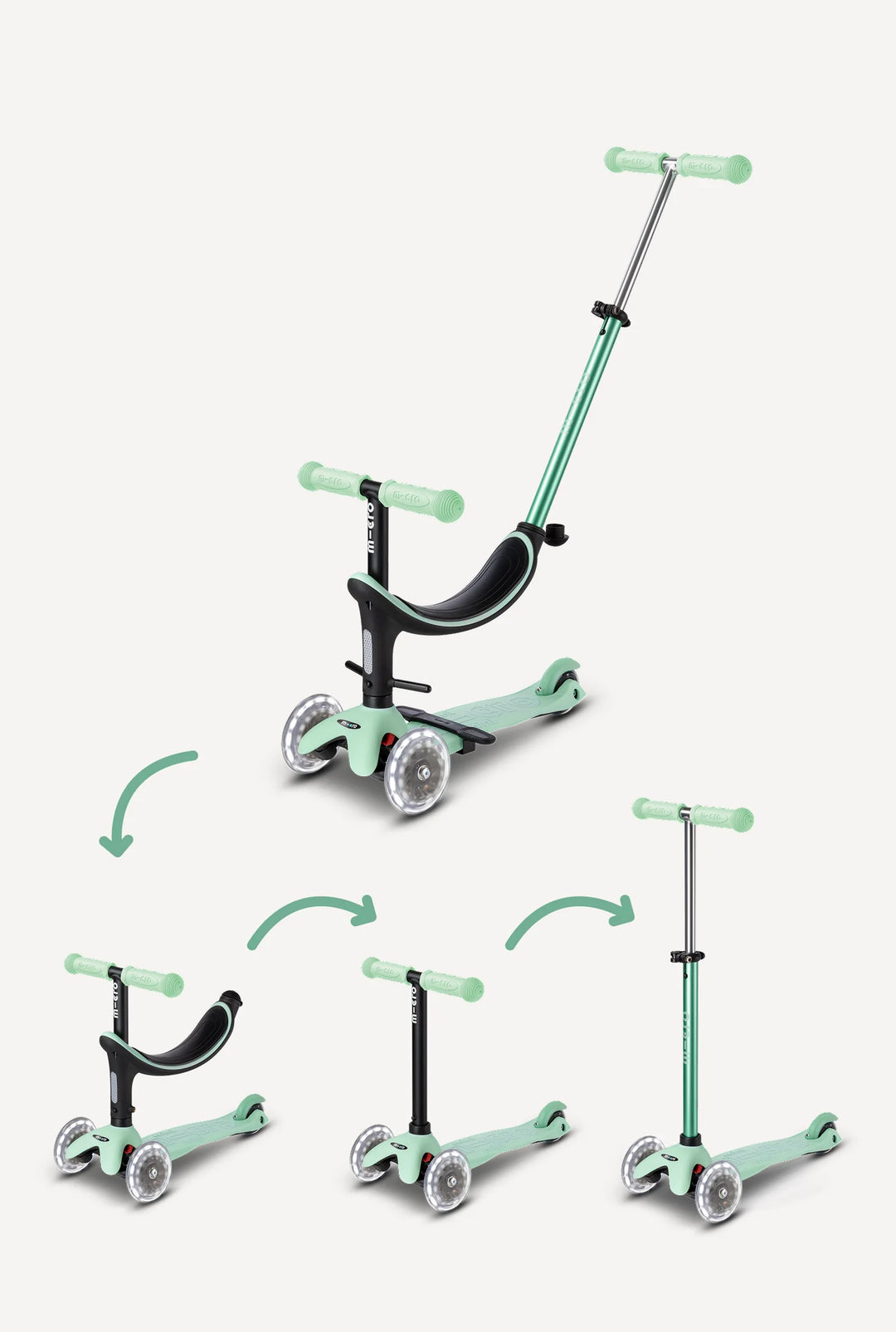 Micro Mini2Grow LED Scooter - Mint