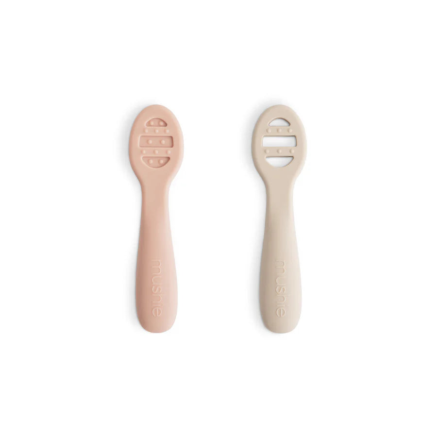 Silicone First Feeding Spoons- Blush/Shifting Sand
