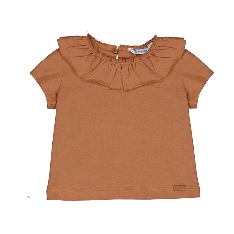S/S Ruffled Shirt 1045 Toffee