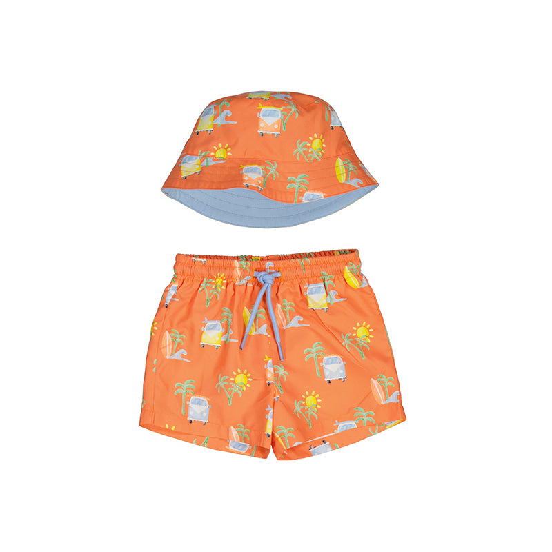 Swim Shorts w/ Hat 1646 Coral