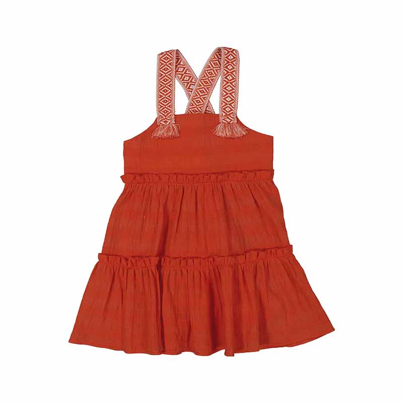 Applique Strap Dress 3942 Paprika