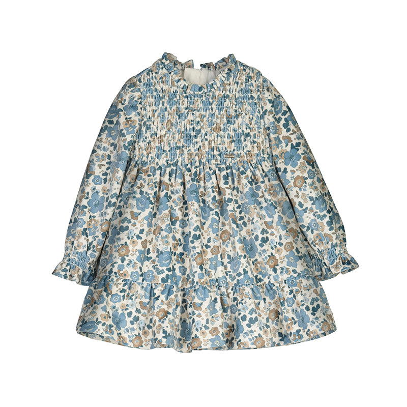 Printed Velvet Dress 2909 Blue Bell