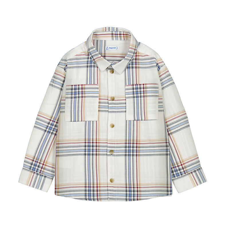 L/S Checkered Shirt 4128 Cereal