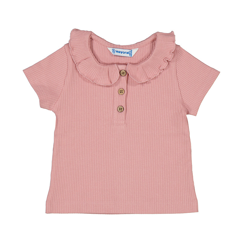 S/S Ribbed Polo 1104 Rose
