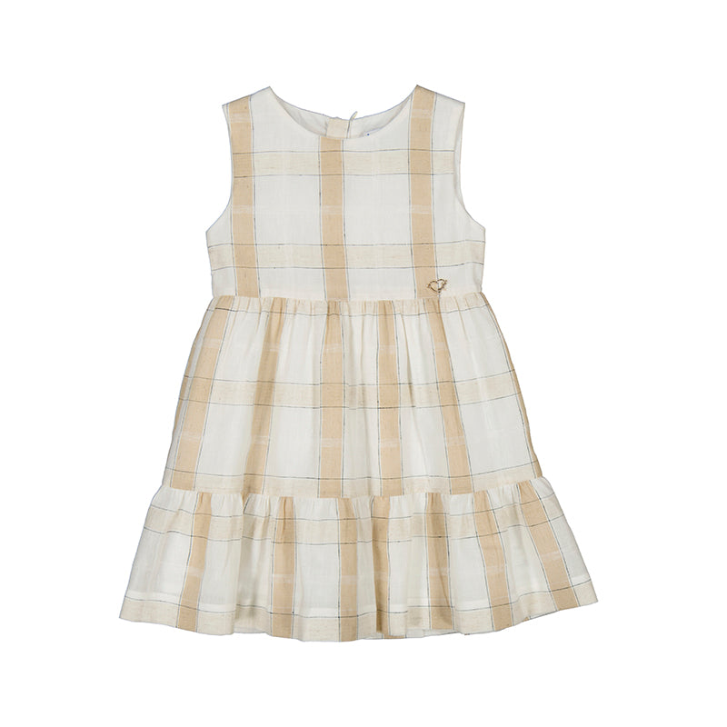 Linen Check Dress 3922 Cinnamon