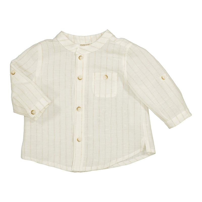L/S Mao Collar Shirt 1103 Linen
