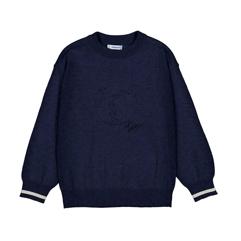 Embossment Sweater 4372 Blue