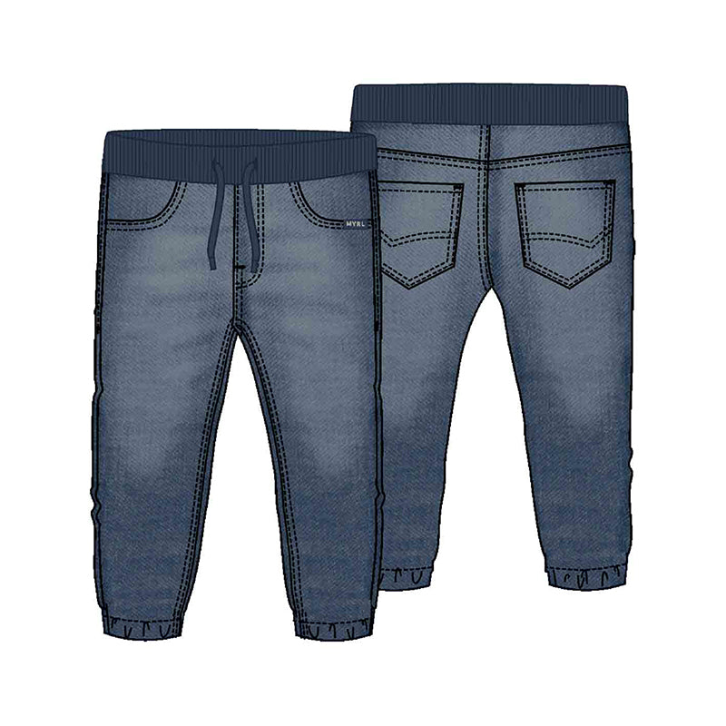 Soft Denim Jogger Pants 2508 Dark