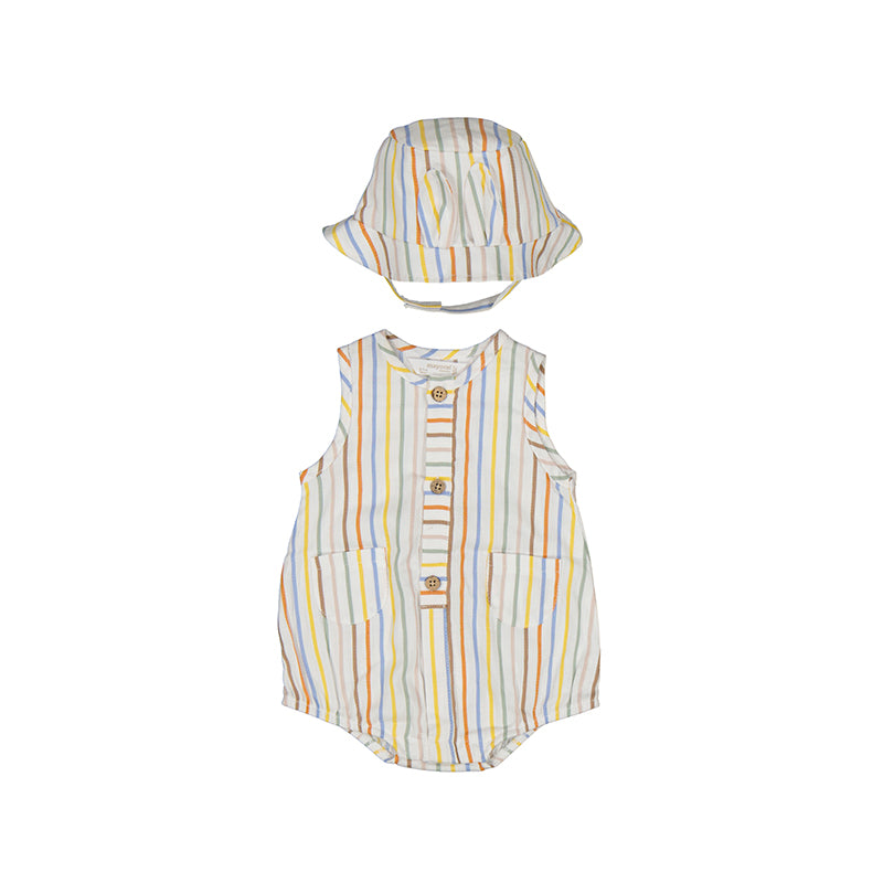 Short Bodysuit w/ Hat 1603 Stripes