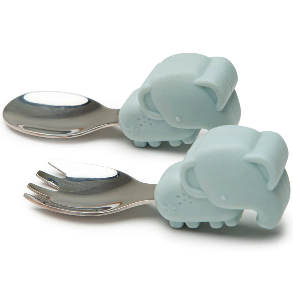 Born to be Wild Learning Spoon/Fork Set - Elephant