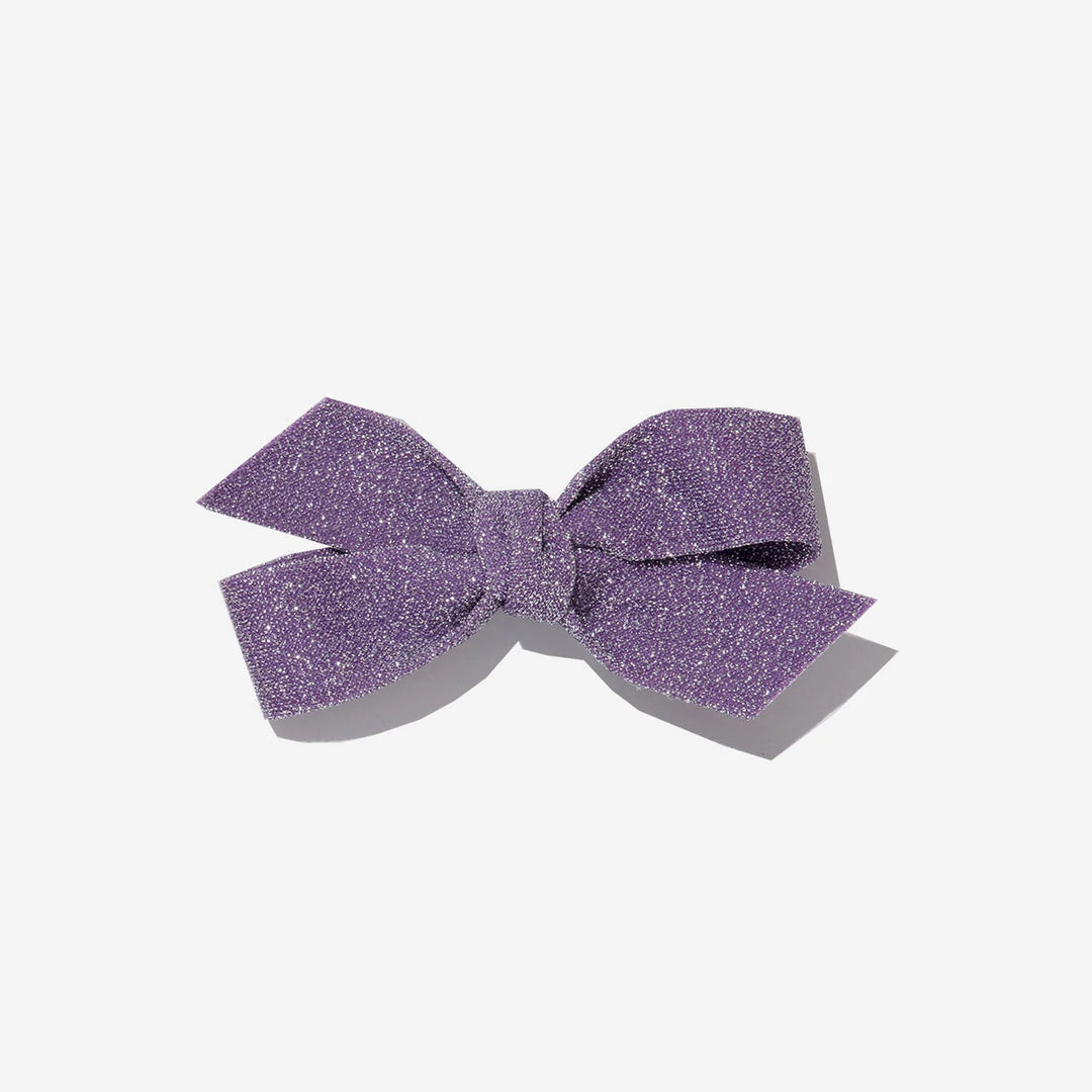 Glitter Bow Clip - Purple