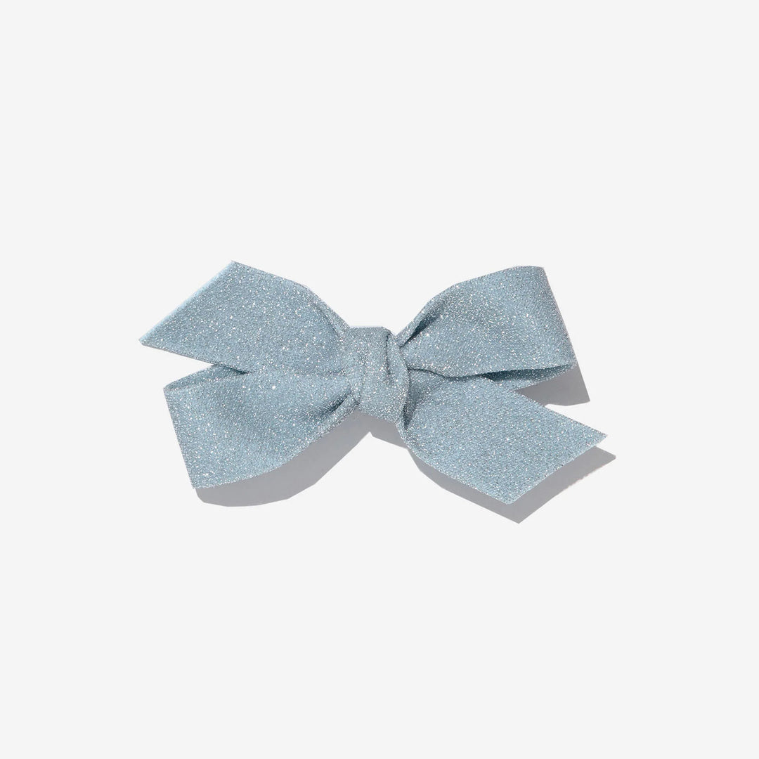 Glitter Bow Clip - Sky Blue