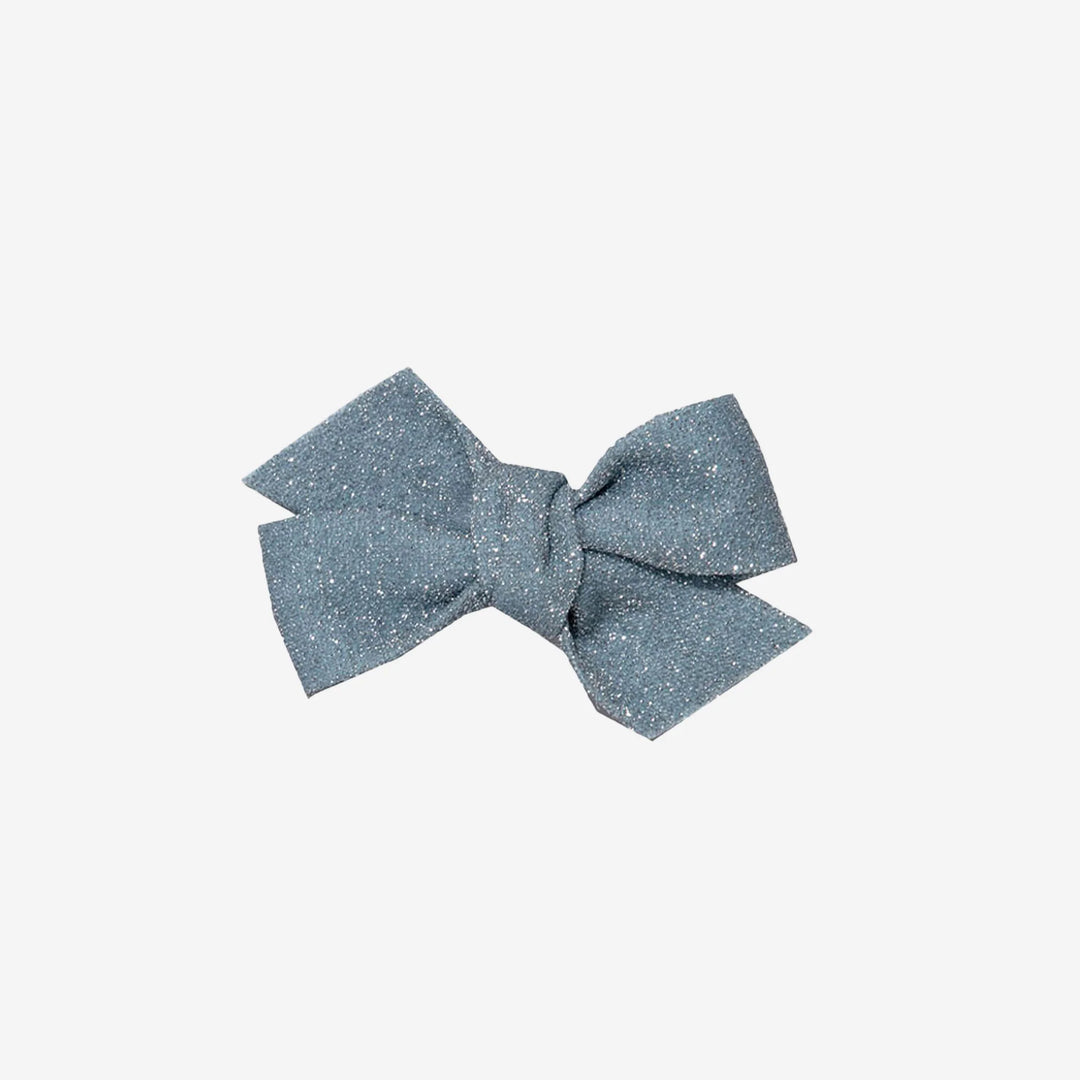 Glitter Twist Bow Clip - Sky Blue