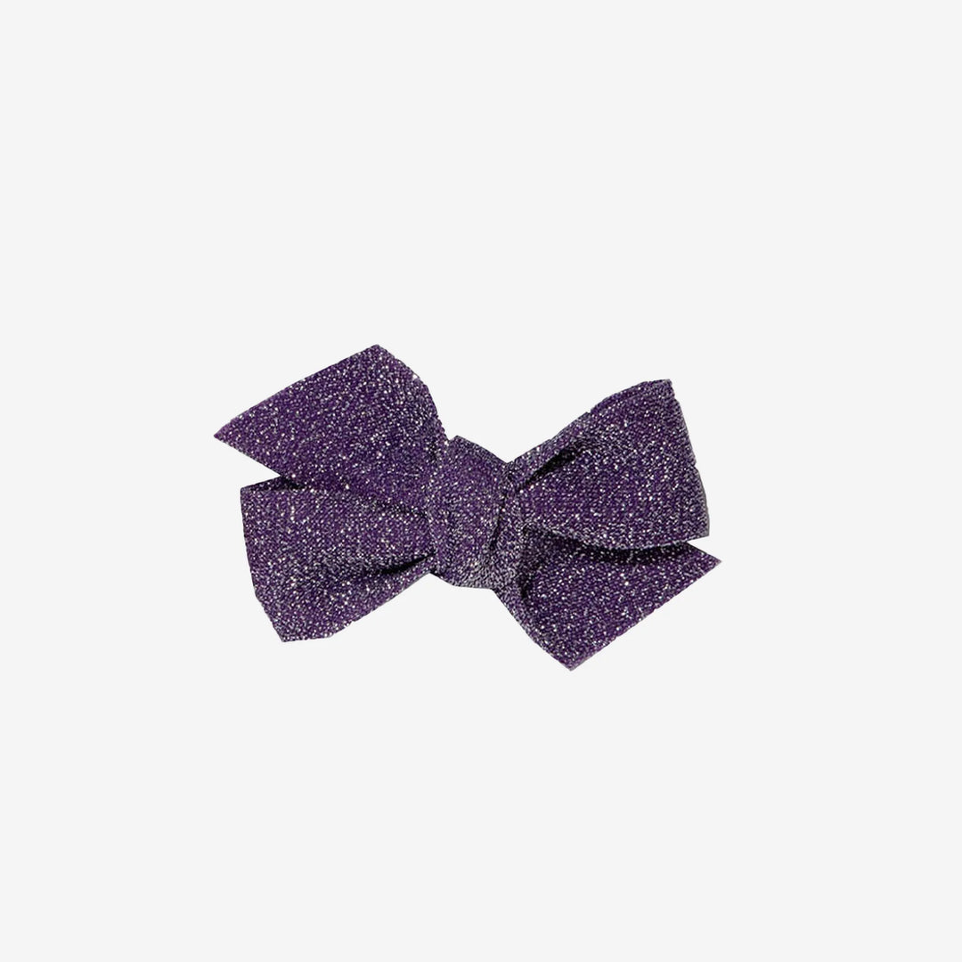 Glitter Twist Bow Clip - Purple