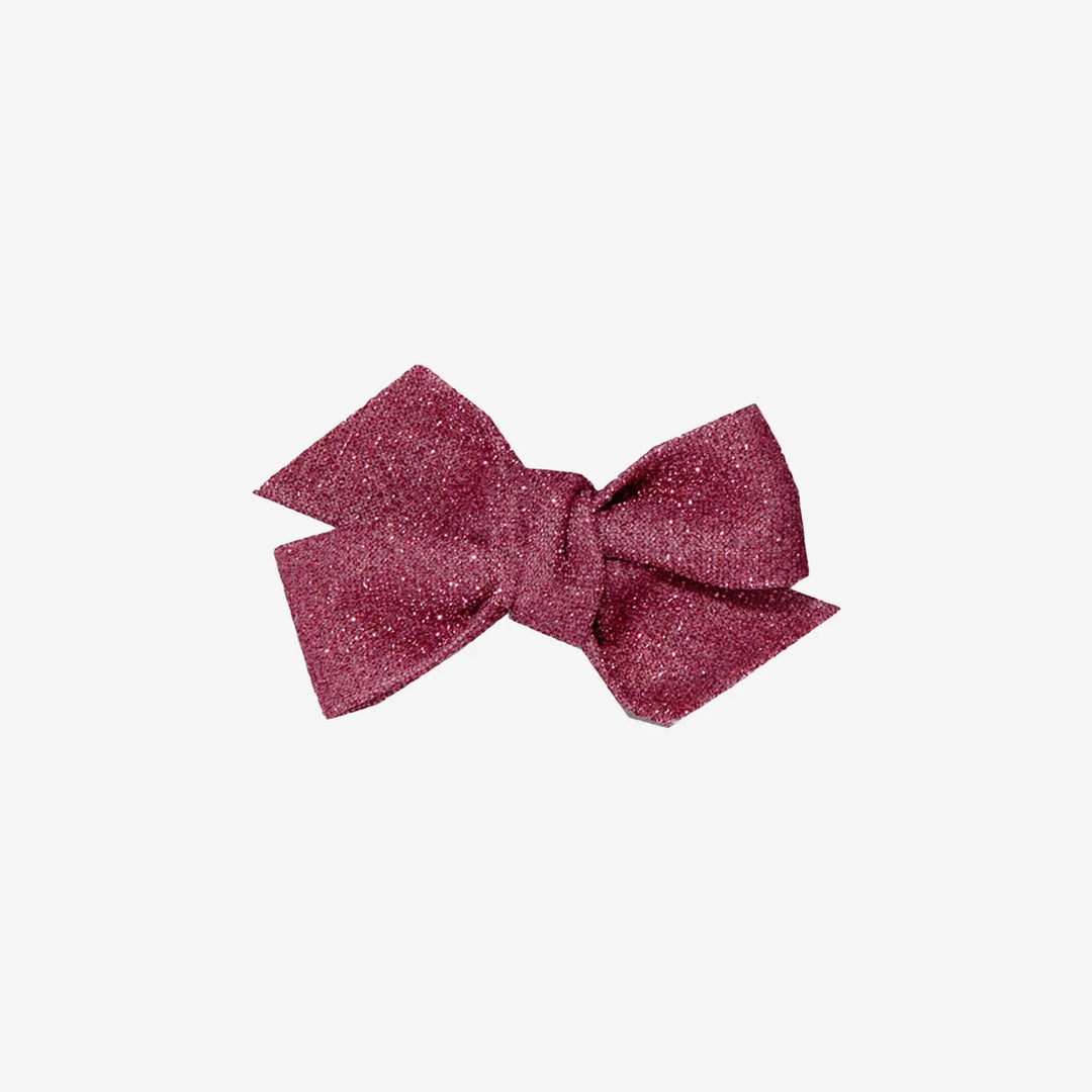Glitter Twist Bow Clip - Red