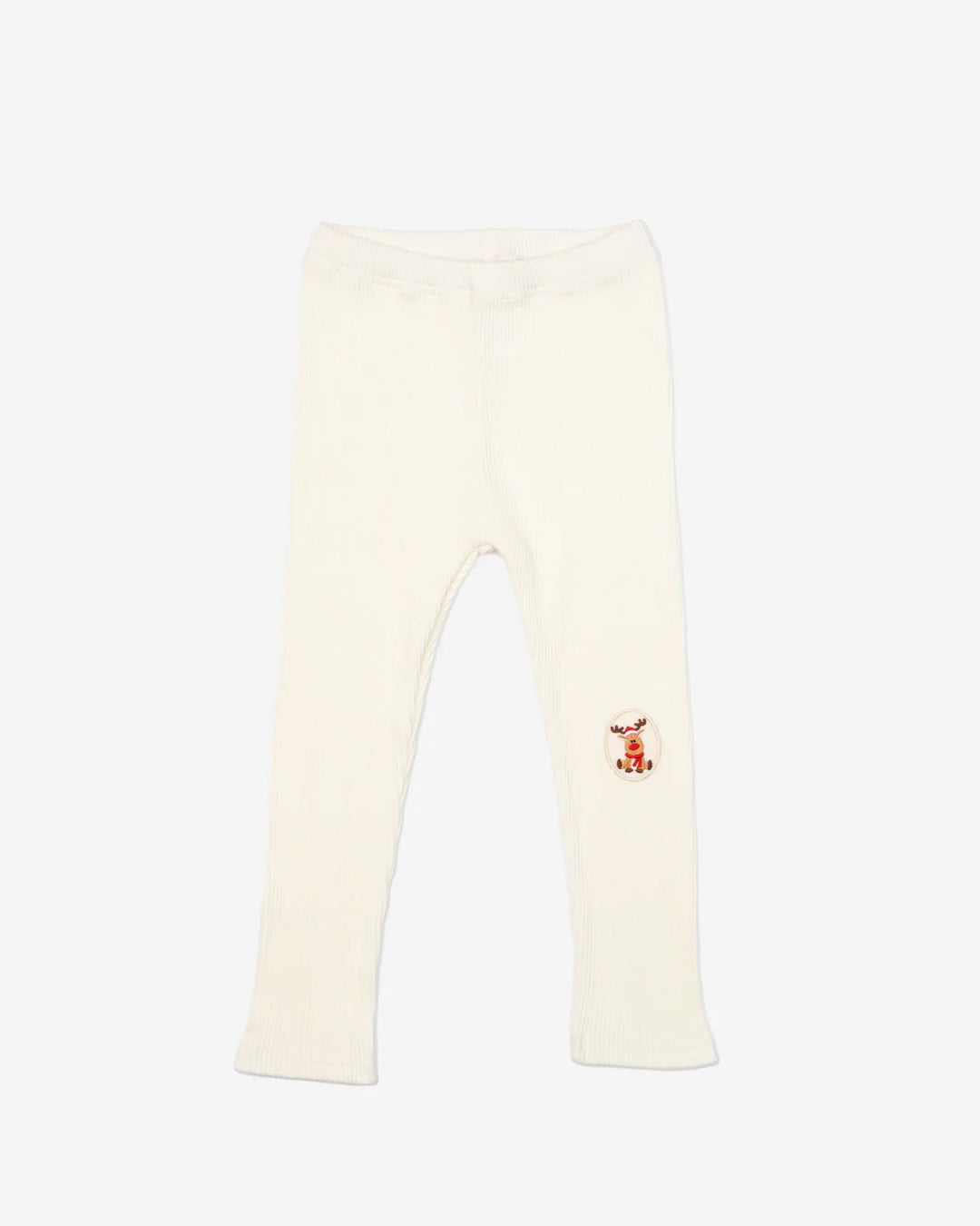 Ribbed Patched Leggings - Reindeer