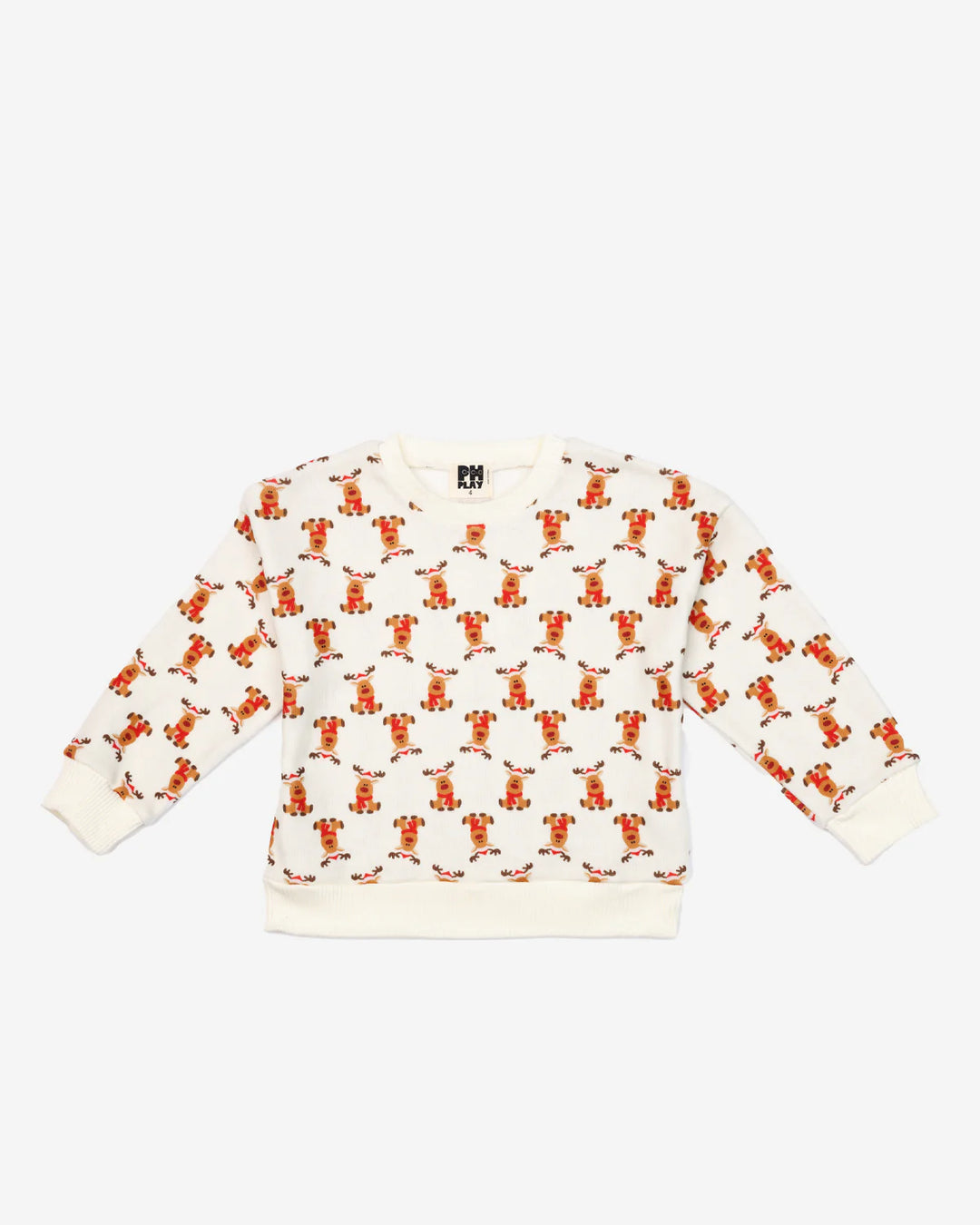 Microfleece Printed Sweatshirt - Reindeer