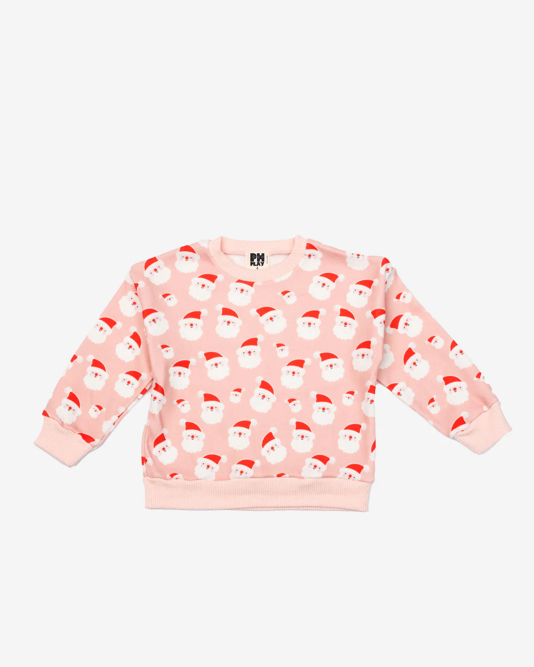 Microfleece Printed Sweatshirt - Pink Santas
