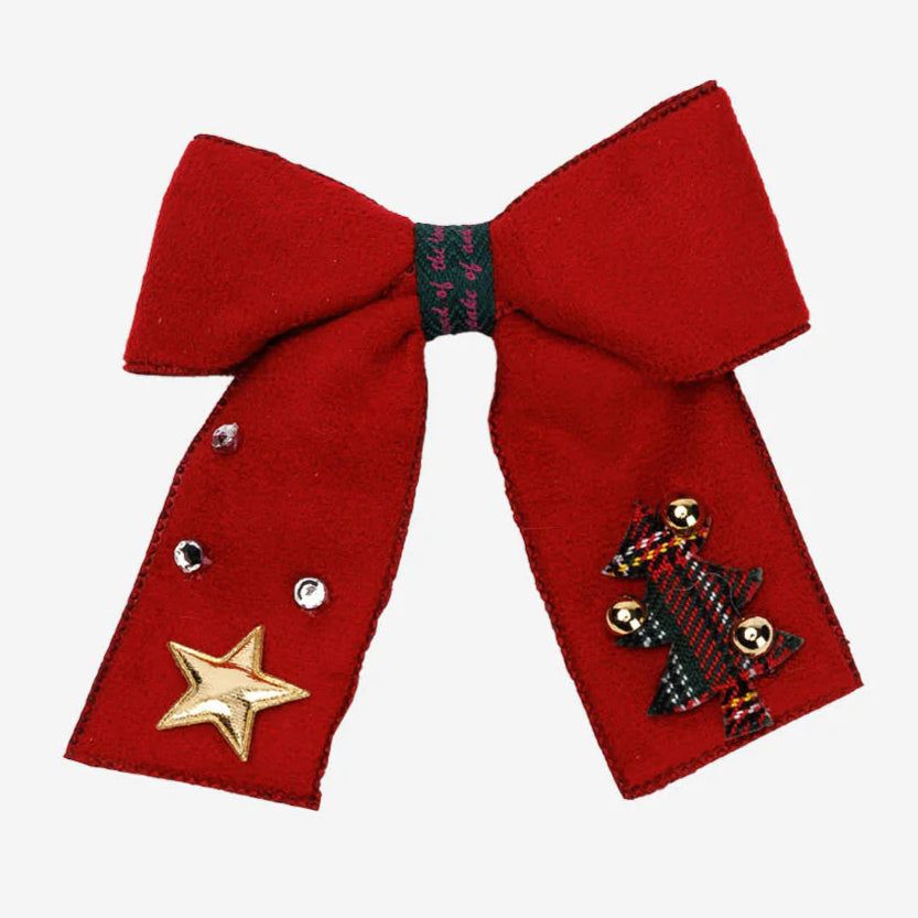 Christmas Bow Hairclip - Red