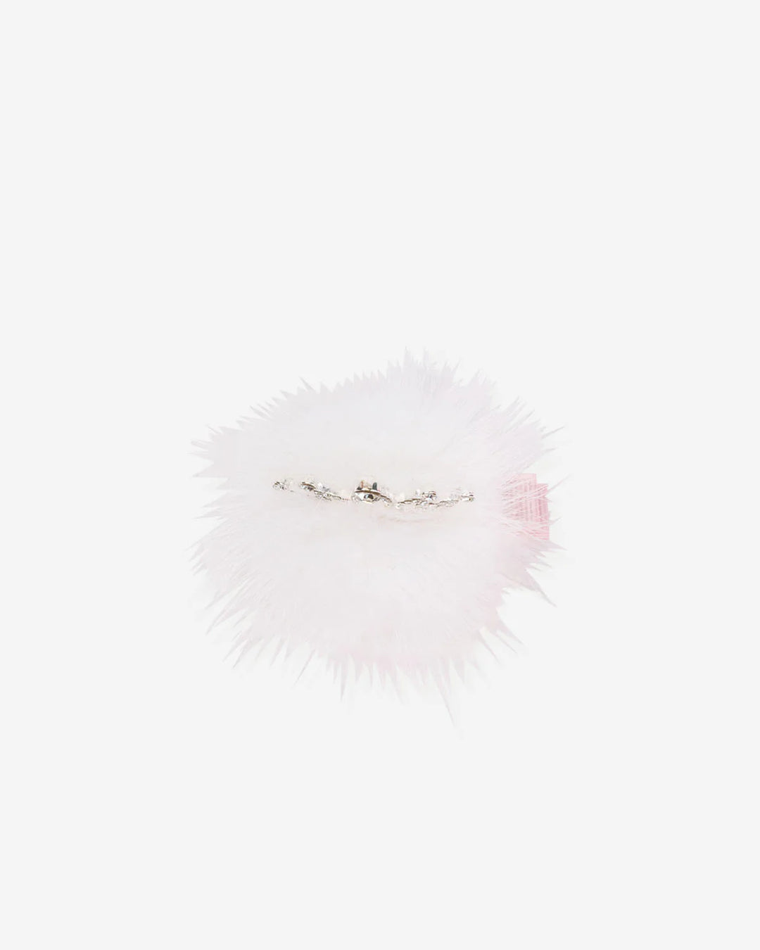 Mink Crown Hairclip - White