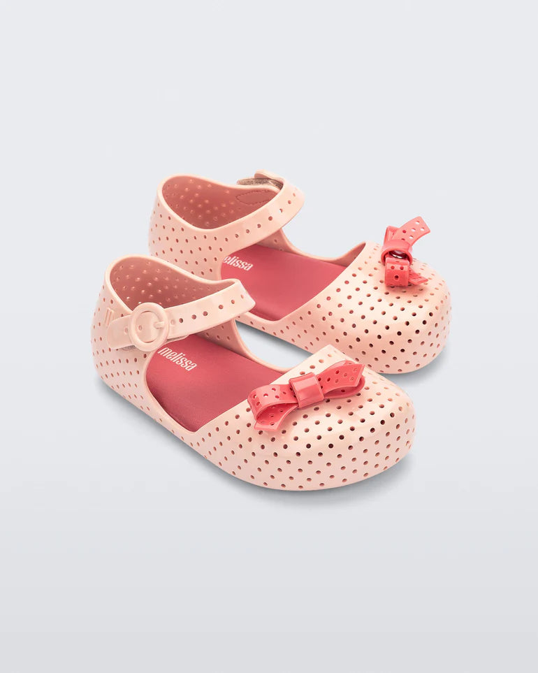 Mini Melissa Furadinha Pop Beige/Red