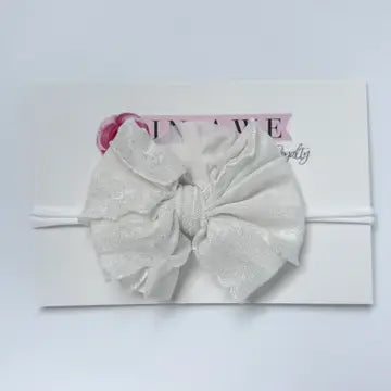 Skinny Mini Ruffled Headband- Icicle Shimmer