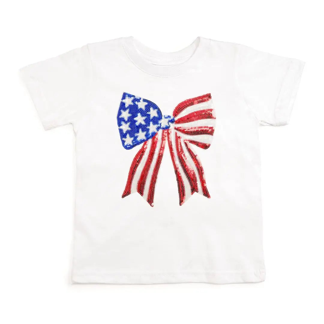 Patriotic Sequin Bow Patch S/S T-Shirt