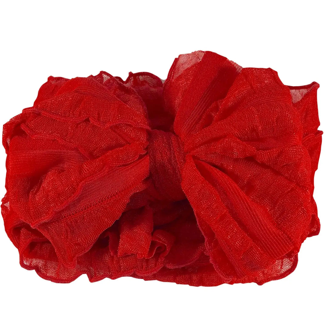 Bright Red Ruffled Headband