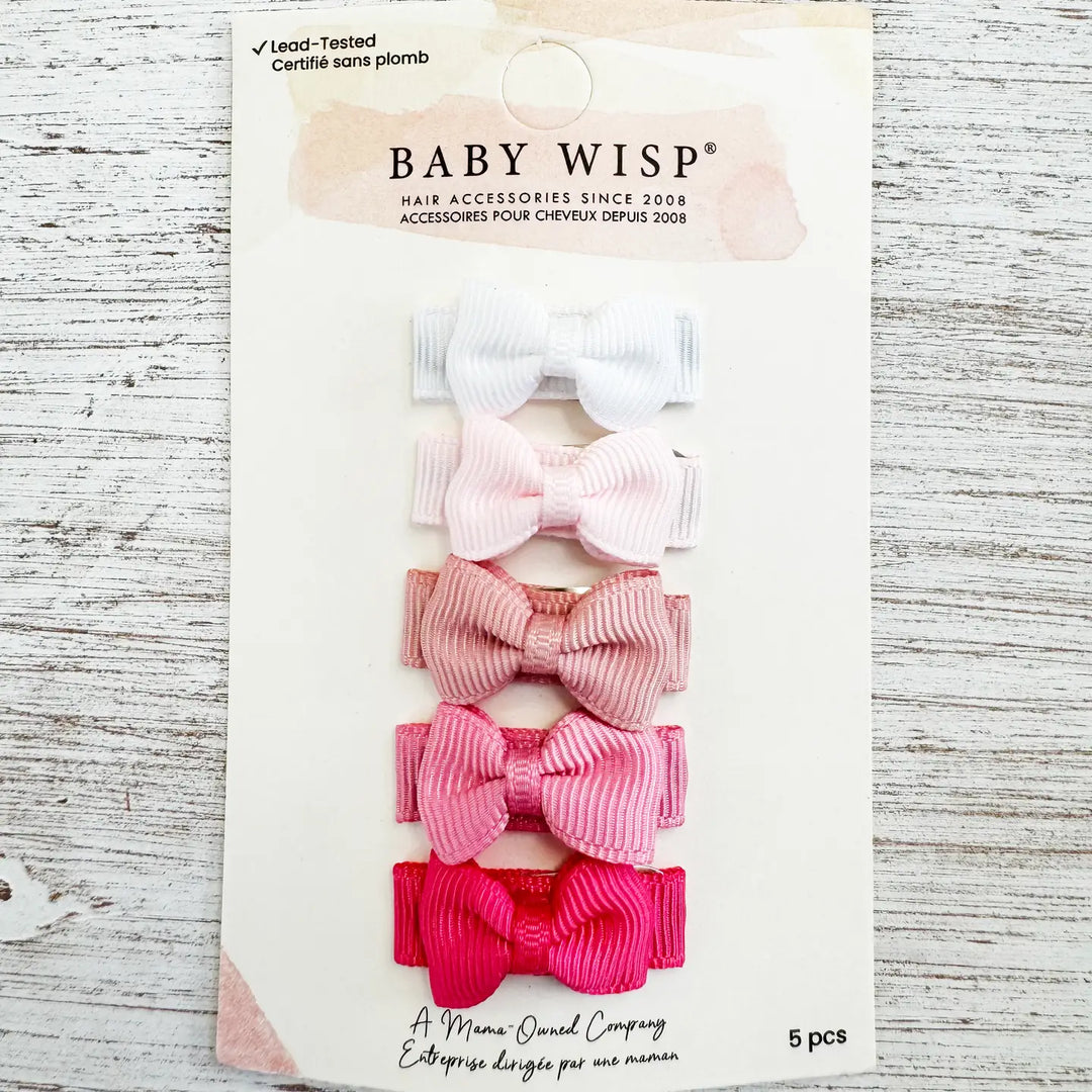 Tiny Bows Snap Clips - Pinkie