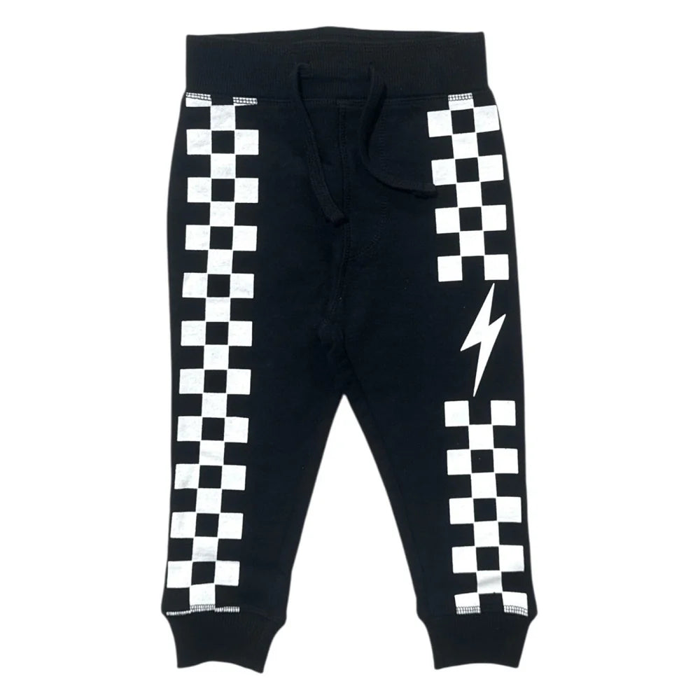 Check French Terry Jogger Black