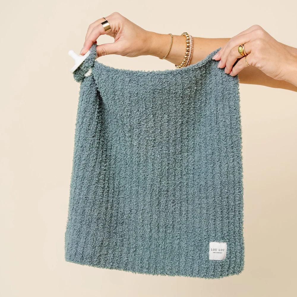 Chenille Blanket Mini/Lovey - Ocean Blue