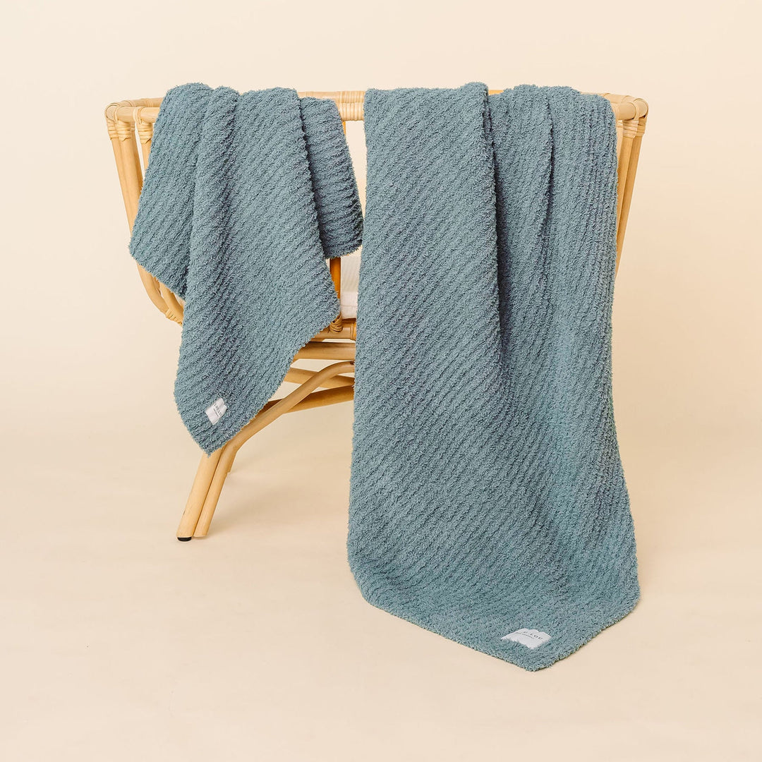 Ocean Blue Chenille Blanket Small