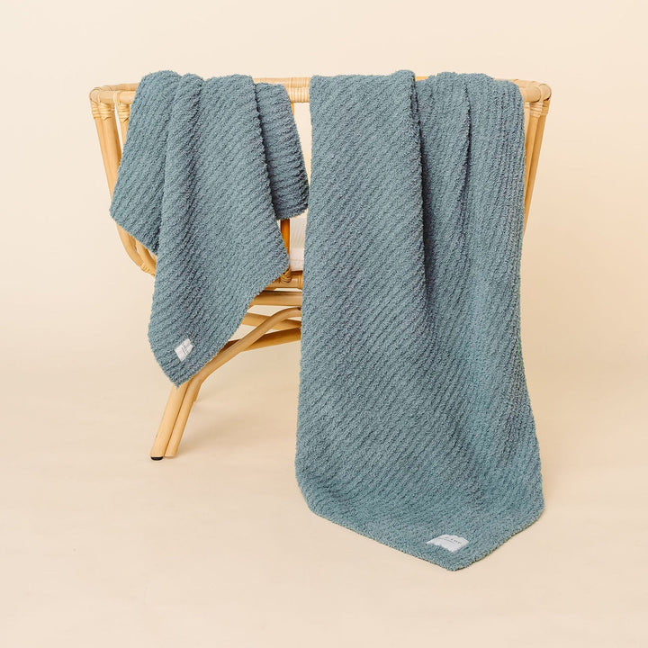 Ocean Blue Chenille Blanket Small