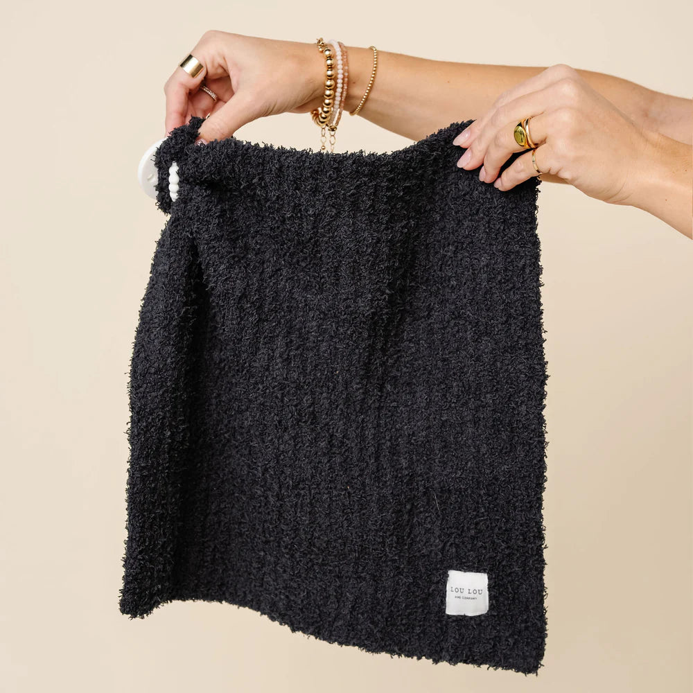 Chenille Blanket Mini/Lovey - Charcoal