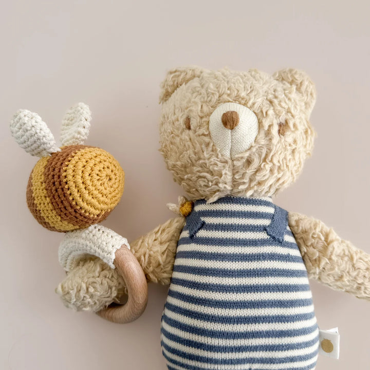 Cotton Crochet Rattle Teether - Bee