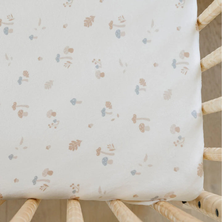 Mushroom Minky Stretch Luxe Crib Sheets