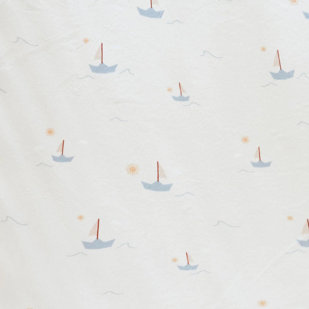 Sail Boat Minky Stretch Luxe Crib Sheets