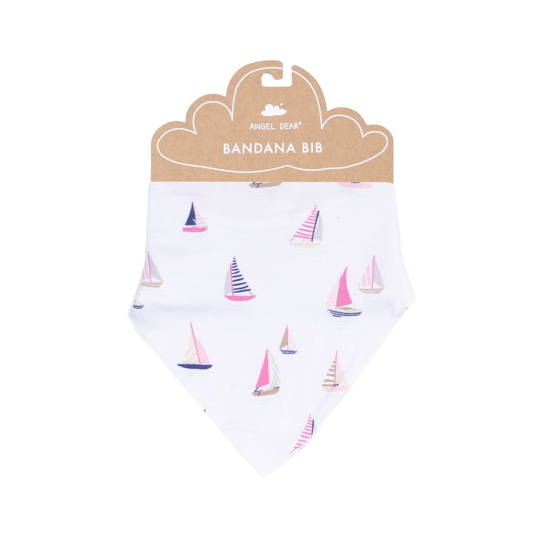 Sailboats Pink Bandana Bib O/S